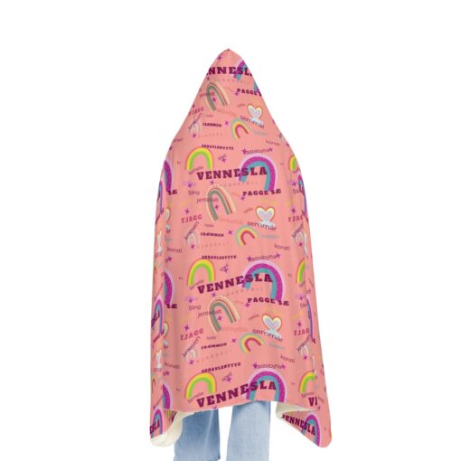 Kose Teppe med Hette | Rosa | Vennesla - Bilde 3